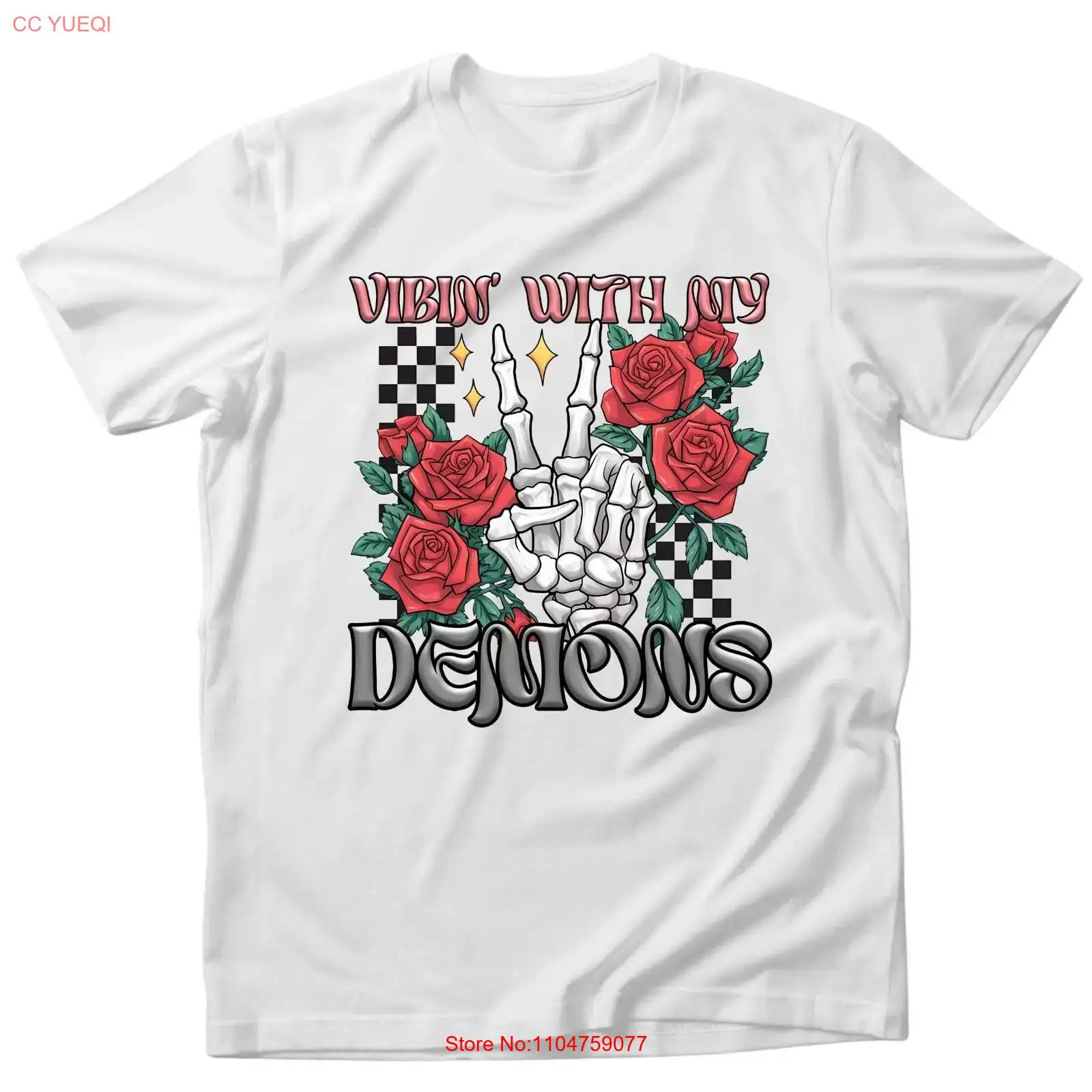 Vintage Vibes Fashion - Футболка «Vibing with my demons»: новинка,
