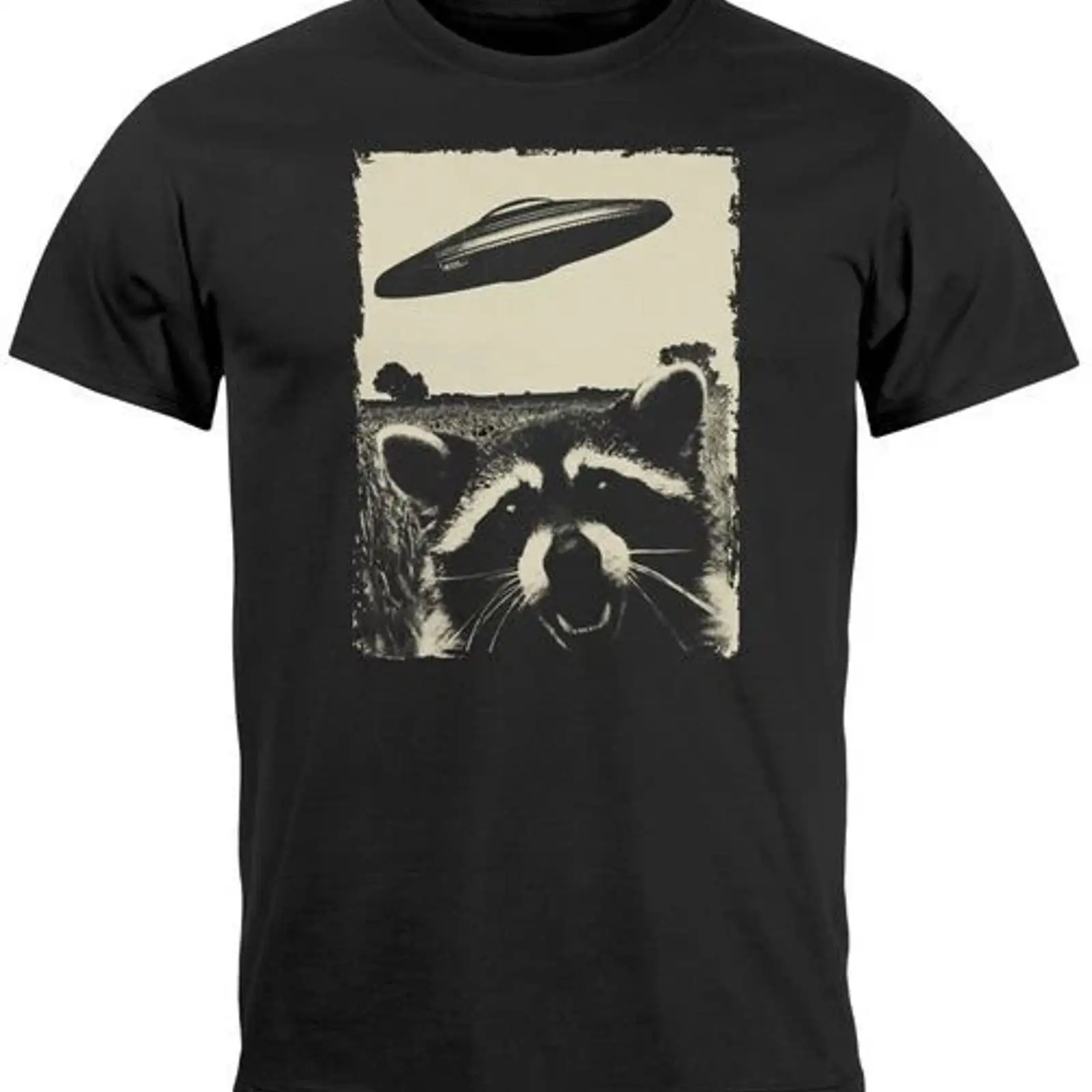 Vintage Fashion Herren - Мужская футболка с принтом UFO, медведя