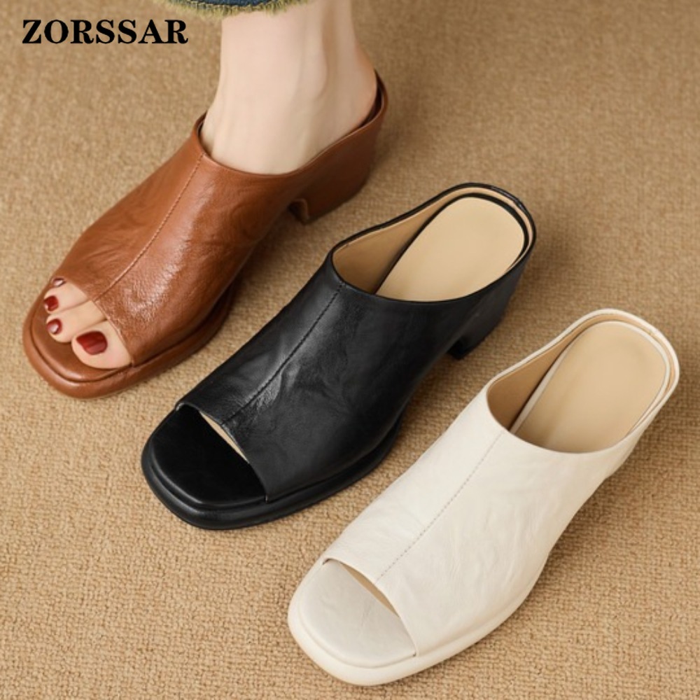 Vintage Fashion Heels - Женские винтажные мюли на платформе с