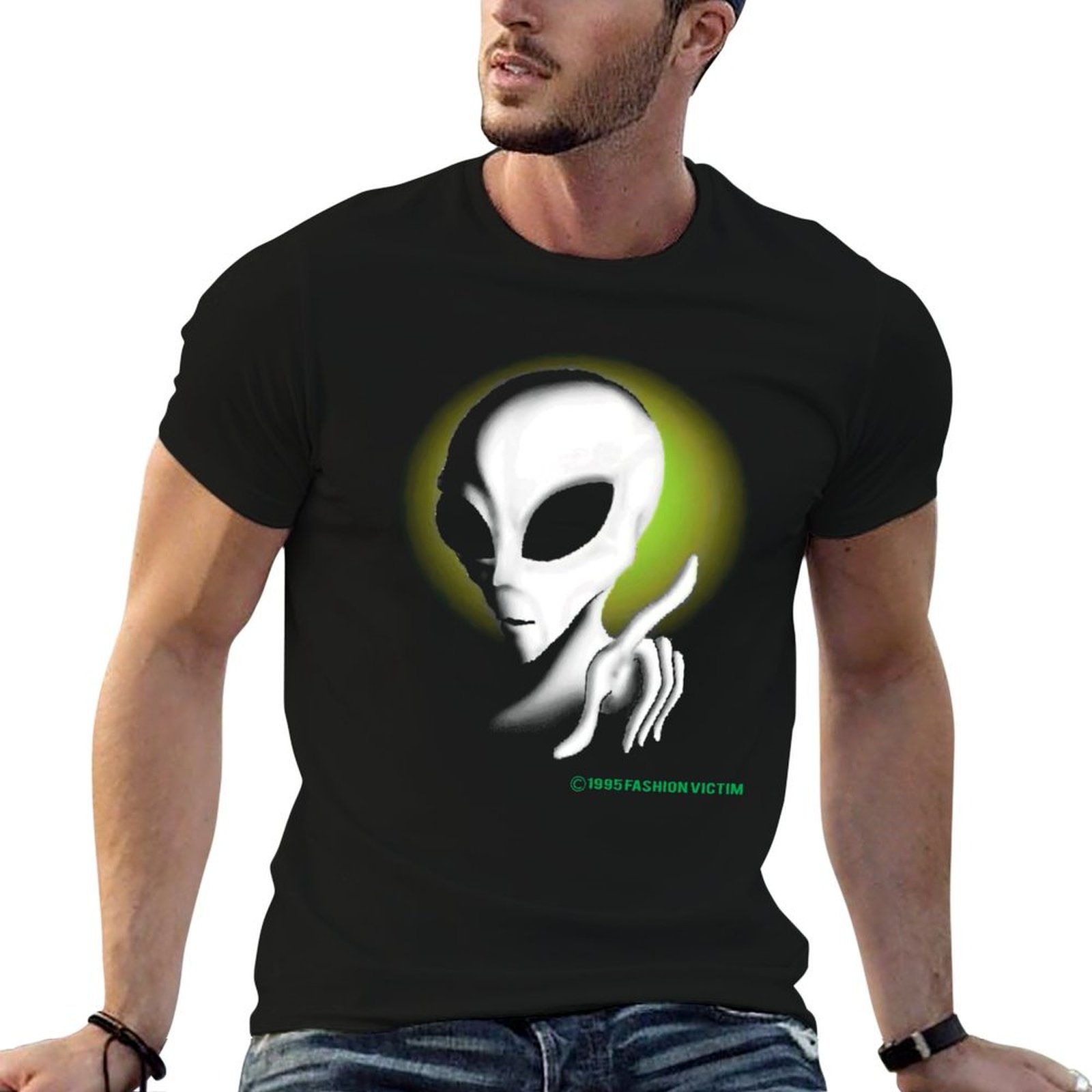Vintage Fashion Victim - Винтажная футболка ALIEN 1995 года, светящаяся