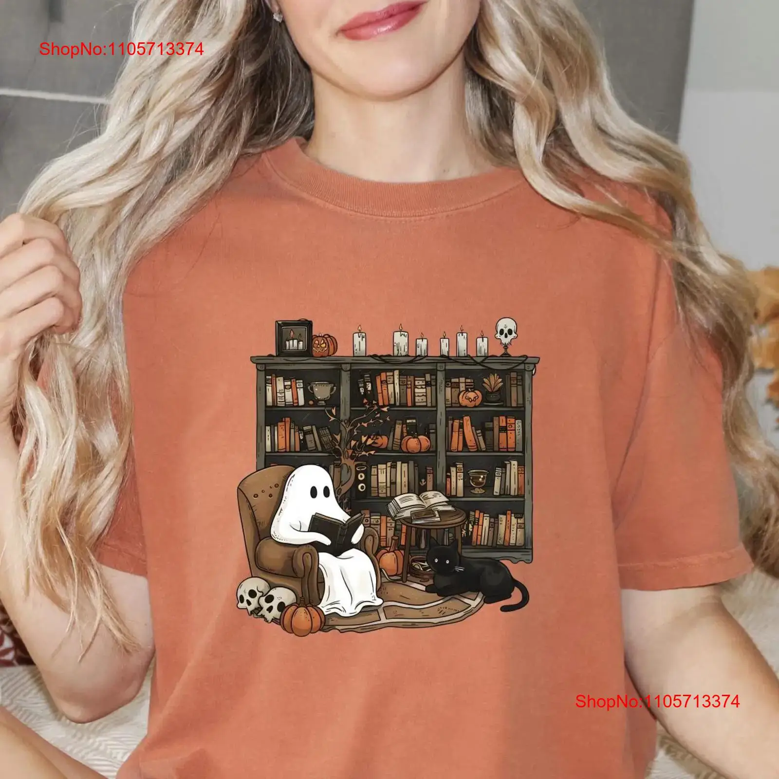 Vintage Fashion Library - Футболка Bookish Ghost с принтом «Призрачная