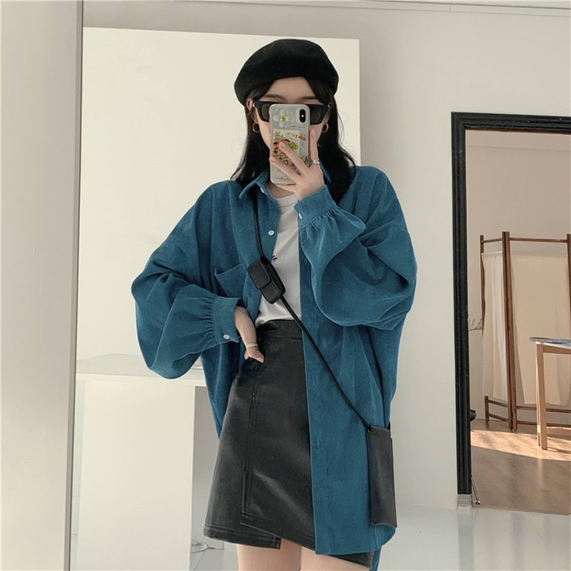 Vintage Fashion Hong Kong - Свободная женская рубашка-куртка с длинным рукавом