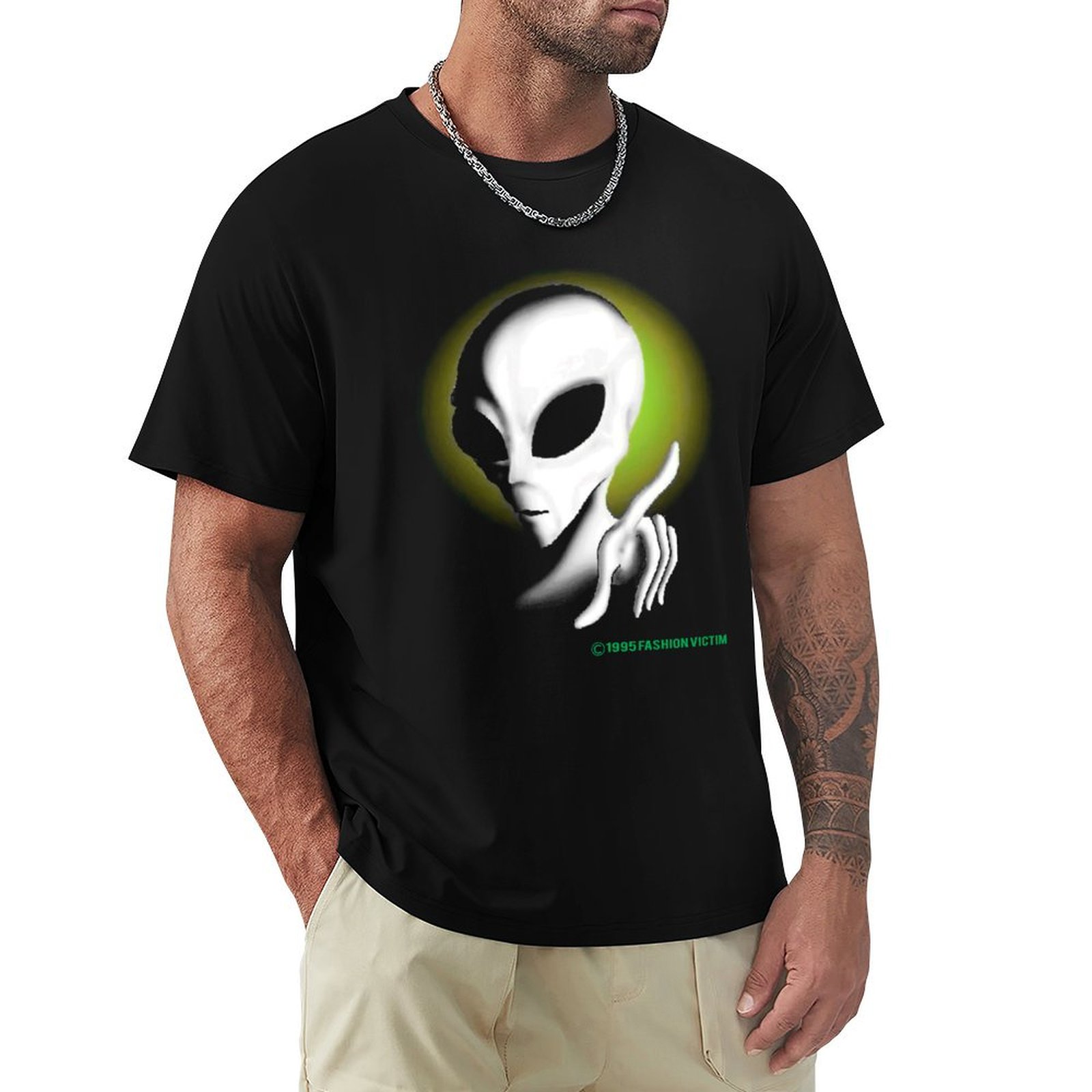 Vintage Fashion Victim - Футболка ALIEN 1995 года, винтажная, светящаяся