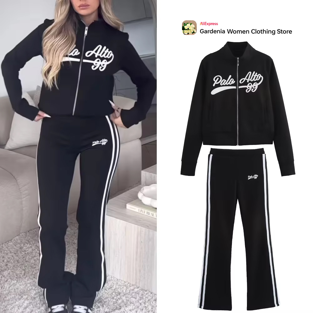 Varsity Jacket Wool - Повседневный женский черный университетский спортивный комплект