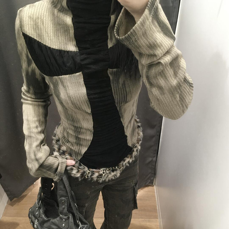 Тонкие топы в стиле готическог – обзор и цена Turtleneck Knit 90S